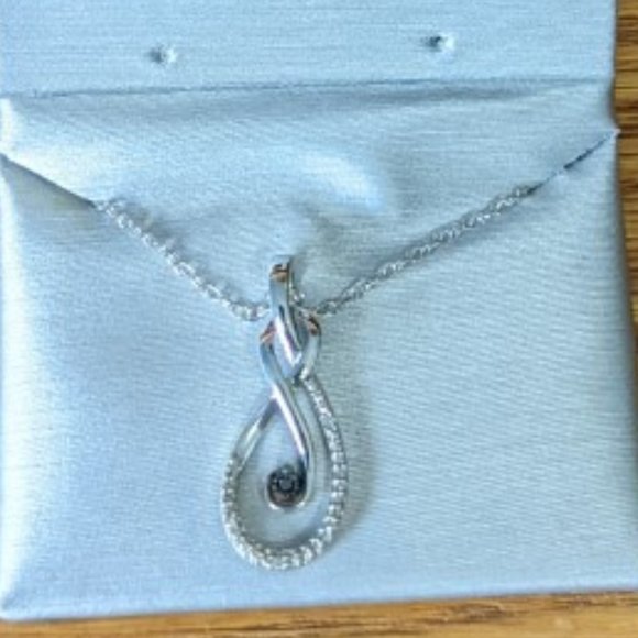 ZALES Diamond Black White Infinity Pendant - Picture 3 of 3